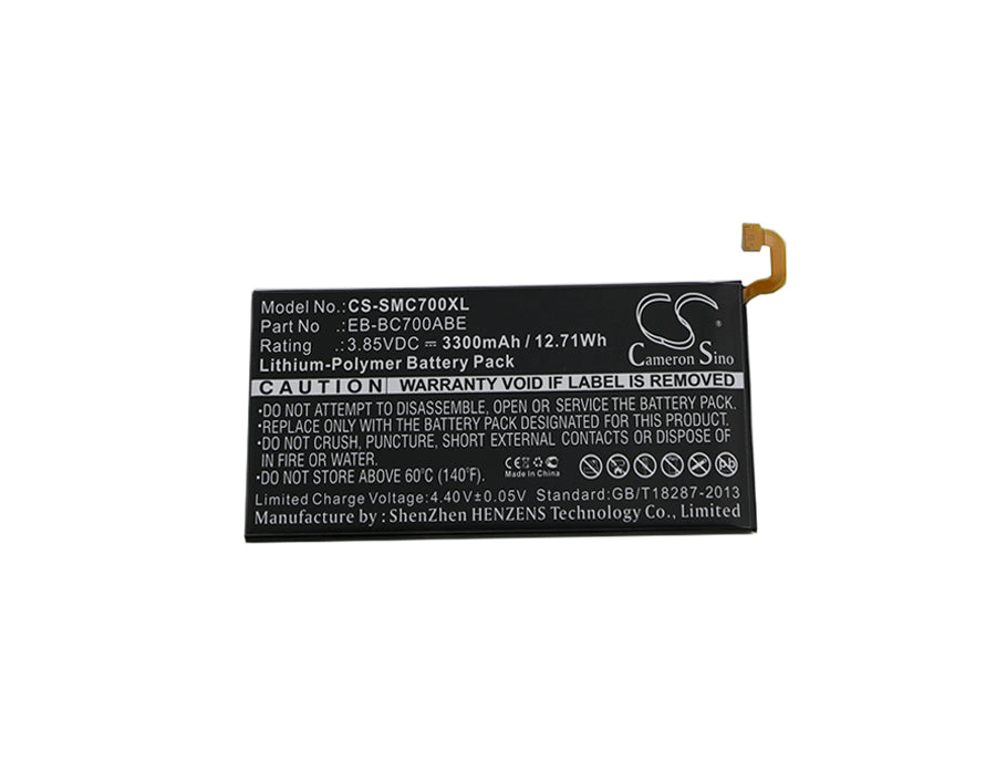 Replacement Battery for Samsung  Galaxy C7 – Mobile, SmartPhone – 3300mAh / 12.71Wh / 3.85V