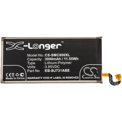 Replacement Battery for Samsung  C8 Duos TD-LTE – Mobile, SmartPhone – 3000mAh / 11.55Wh / 3.85V