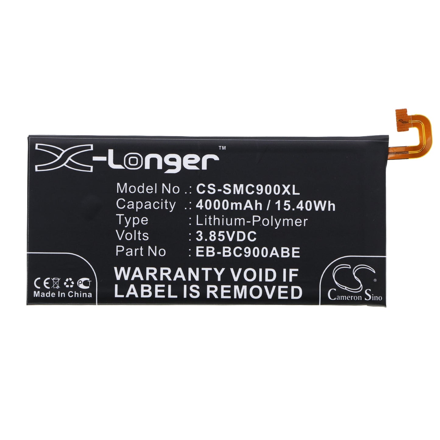 Replacement Battery for Samsung  Galaxy C9 Pro – Mobile, SmartPhone – 4000mAh / 15.40Wh / 3.85V