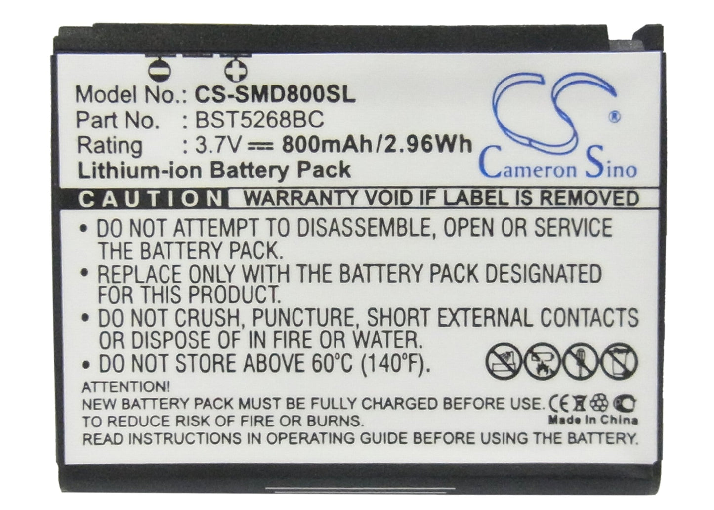 Replacement Battery for Samsung  SGH-D808 – Mobile, SmartPhone – 800mAh / 3.7V