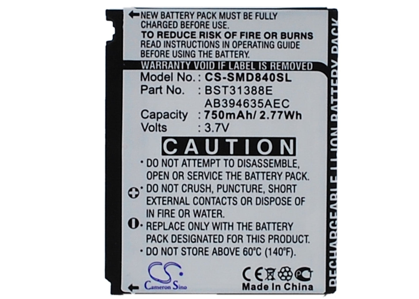 Replacement Battery for Samsung  M359 – Mobile, SmartPhone – 750mAh / 3.7V