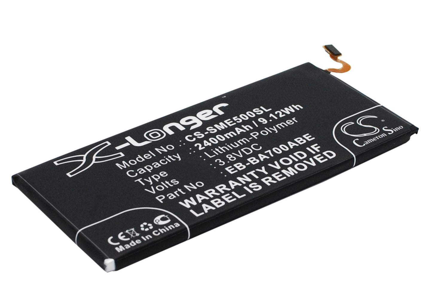 Replacement Battery for Samsung  Galaxy E5 – Mobile, SmartPhone – 2400mAh / 9.12Wh / 3.8V