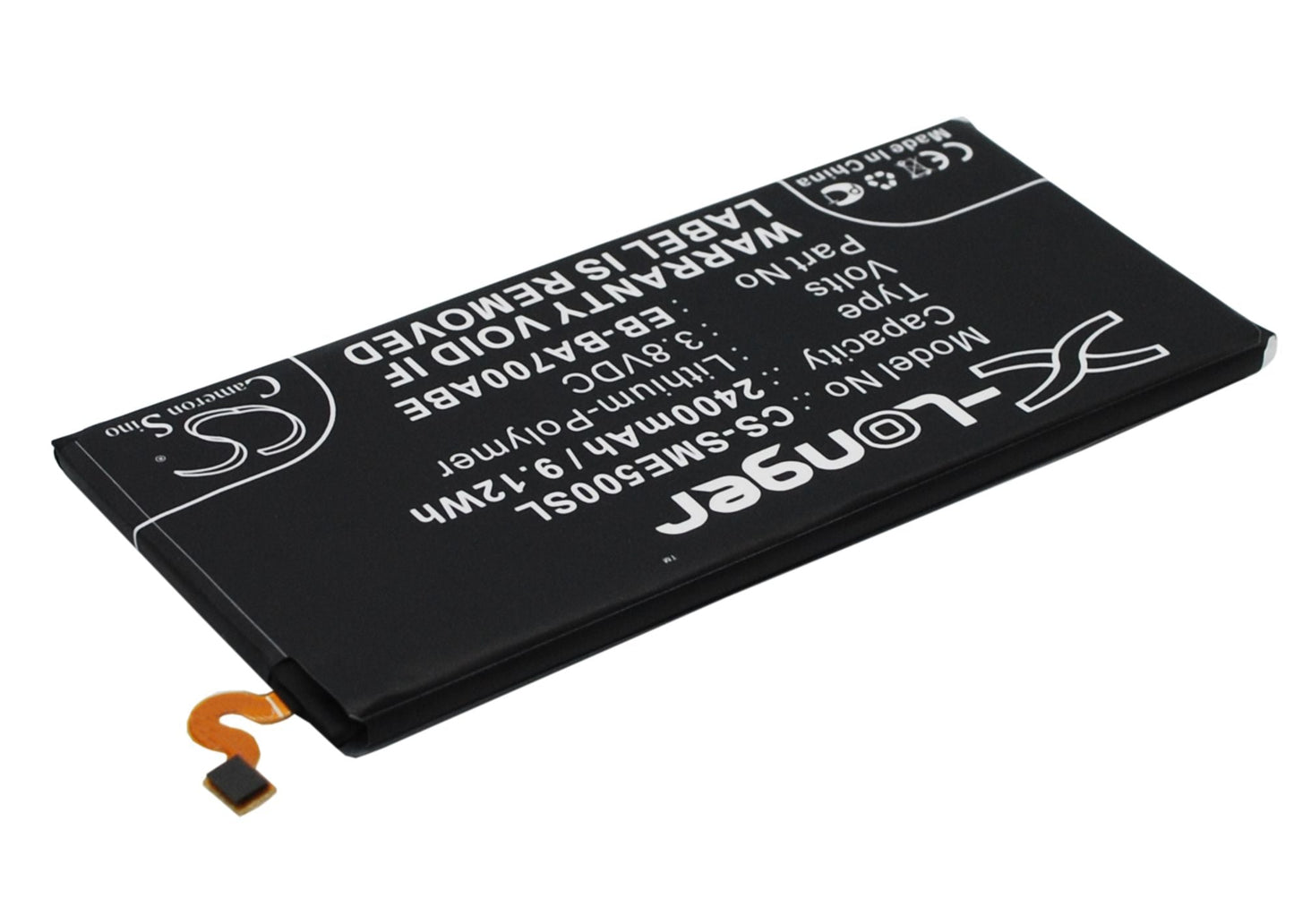 Replacement Battery for Samsung  Galaxy E5 – Mobile, SmartPhone – 2400mAh / 9.12Wh / 3.8V