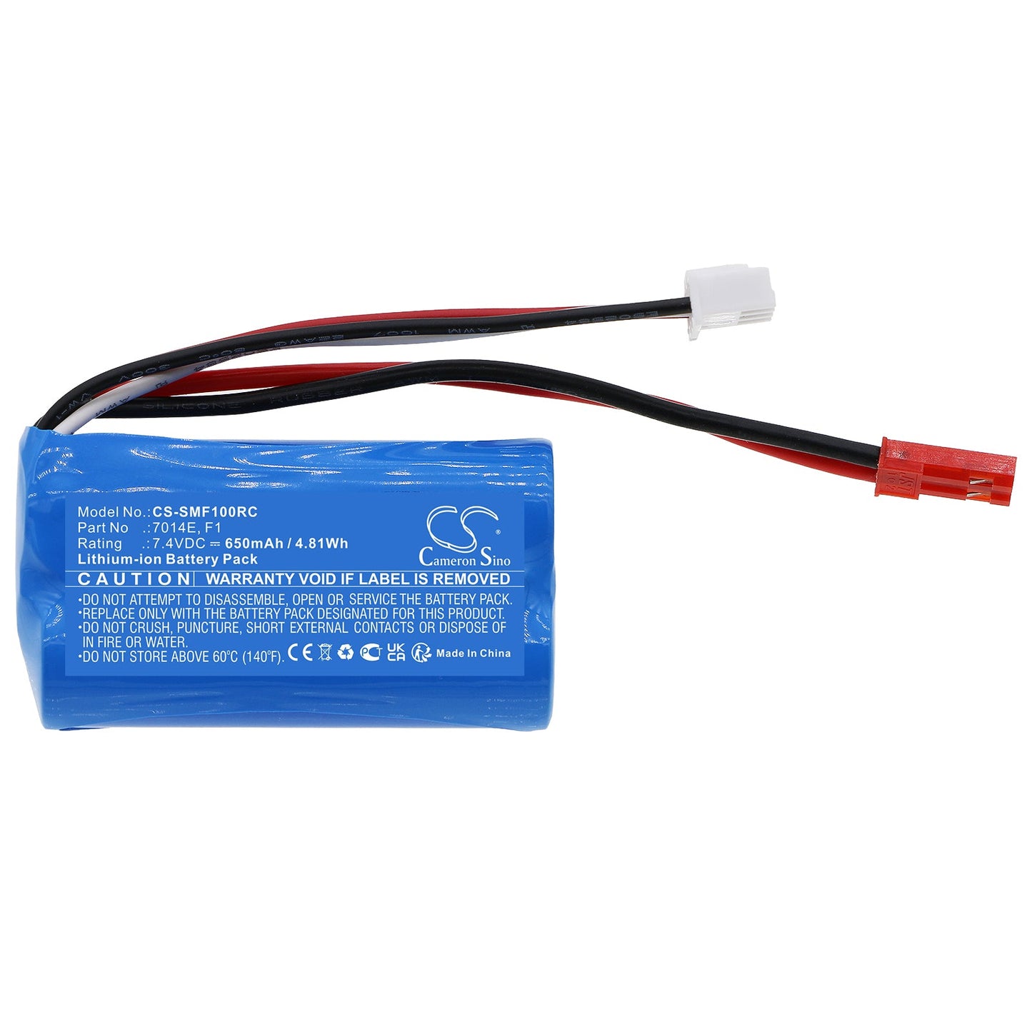 Replacement Battery for Shuang Ma  7014E – Heli/Airplane – 650mAh / 4.81Wh / 7.4V