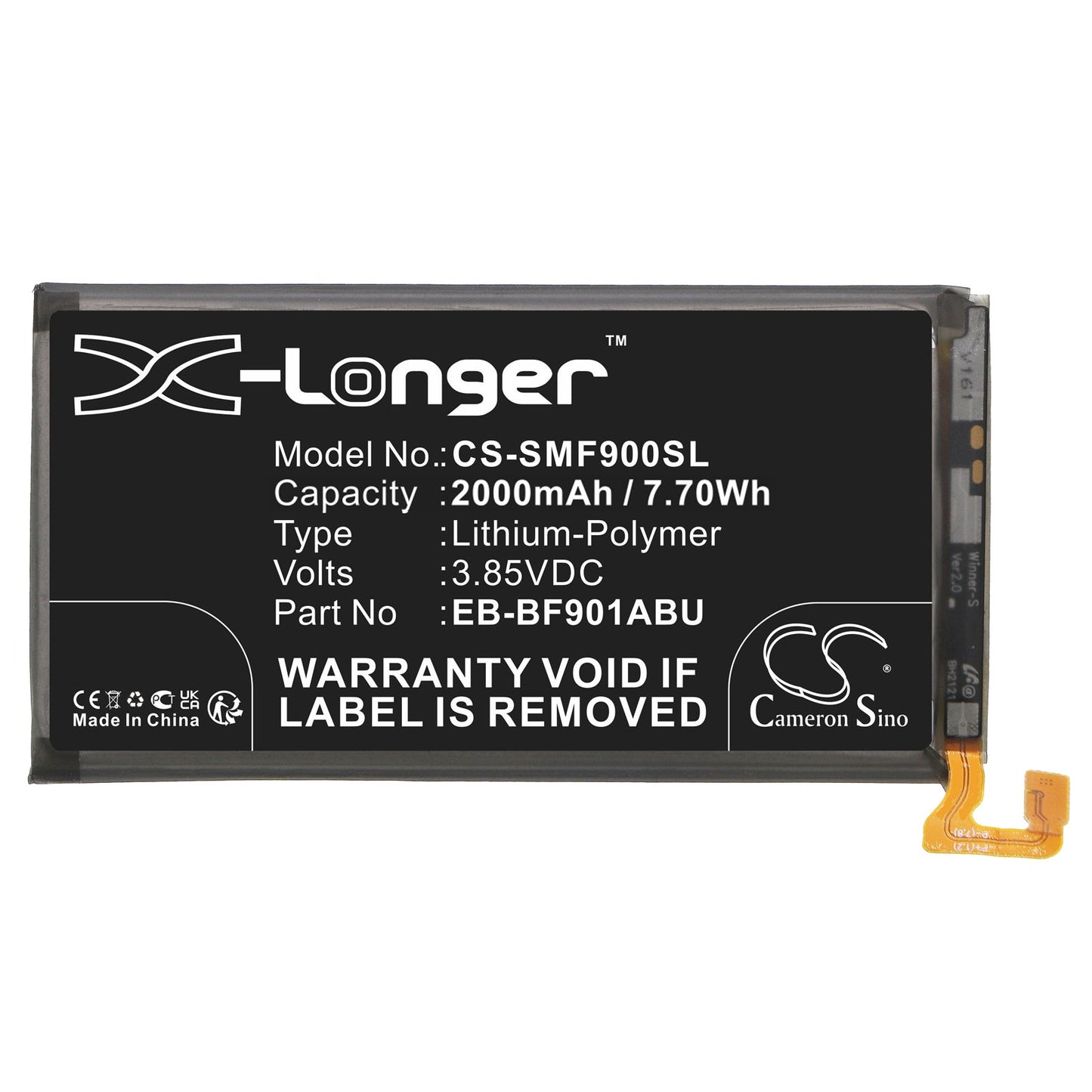 Replacement Battery for Samsung  Fold – Mobile, SmartPhone – 2000mAh / 7.70Wh / 3.85V