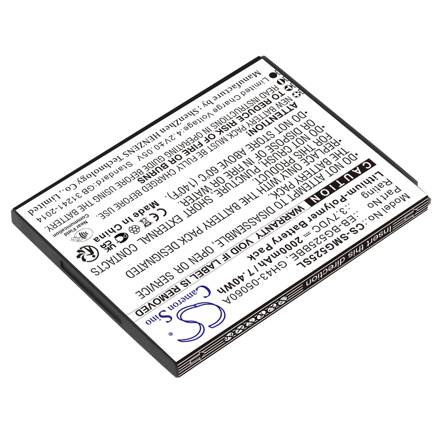 Replacement Battery for Samsung  Galaxy XCover 5 – Mobile, SmartPhone – 2000mAh / 7.4Wh / 3.7V