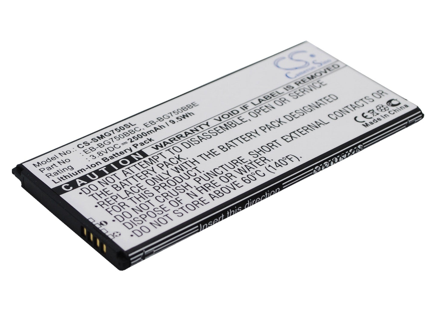 Replacement Battery for Samsung  Galaxy Mega 2 – Mobile, SmartPhone – 2500mAh / 9.5Wh / 3.8V