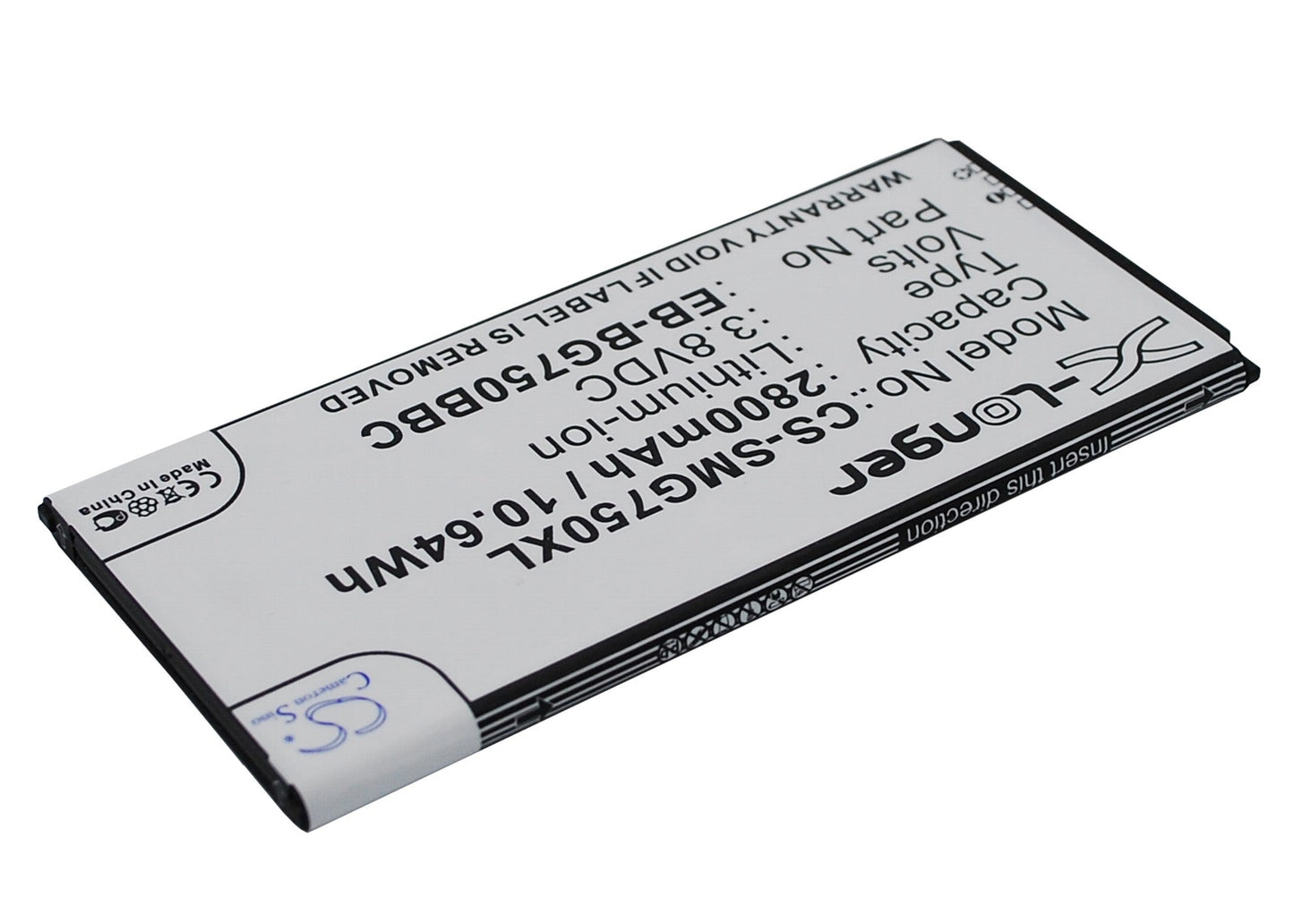 Replacement Battery for Samsung  Galaxy Mega 2 – Mobile, SmartPhone – 2800mAh / 10.64Wh / 3.8V