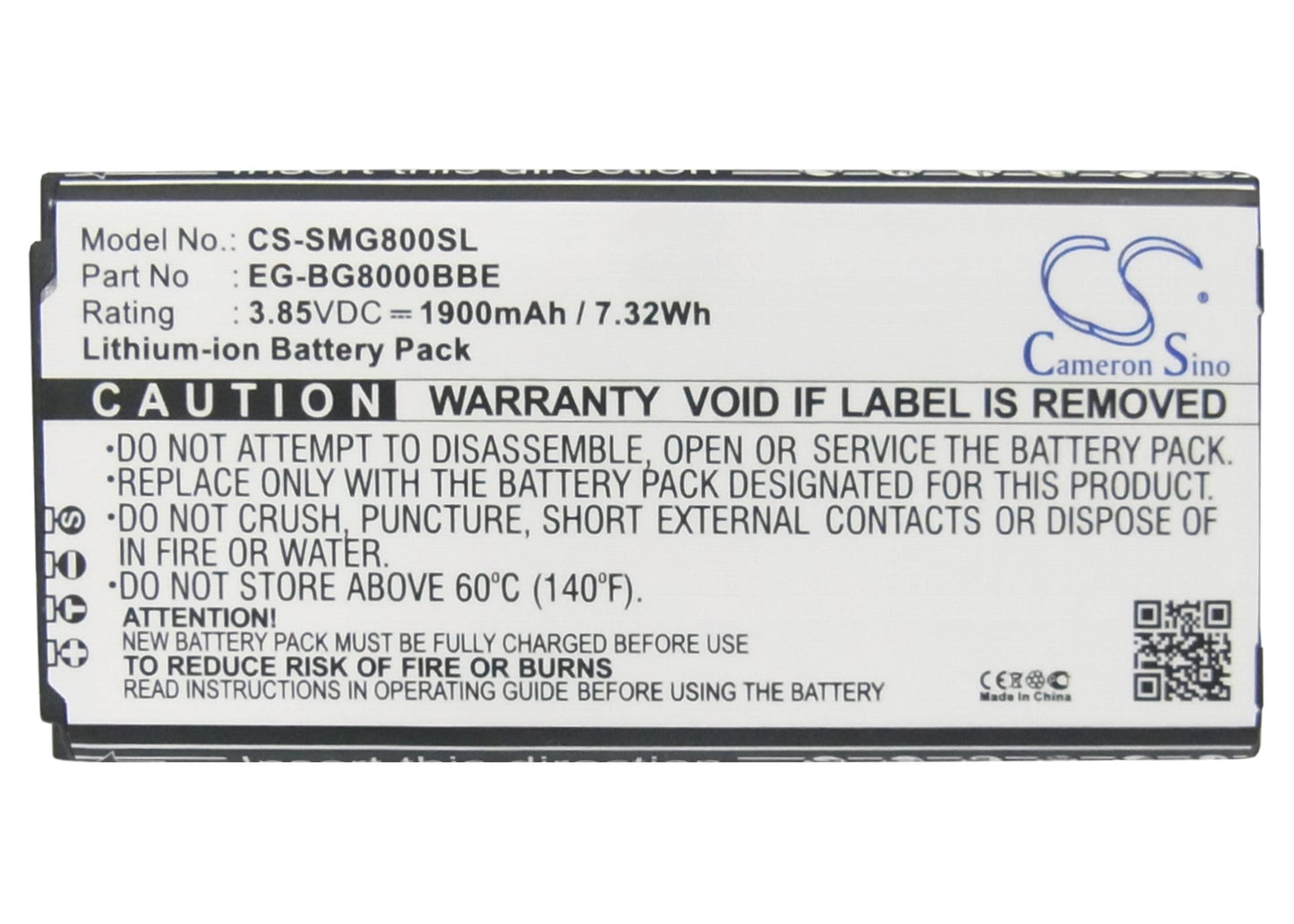 Replacement Battery for Samsung  Galaxy S5 Dx – Mobile, SmartPhone – 1900mAh / 7.32Wh / 3.85V