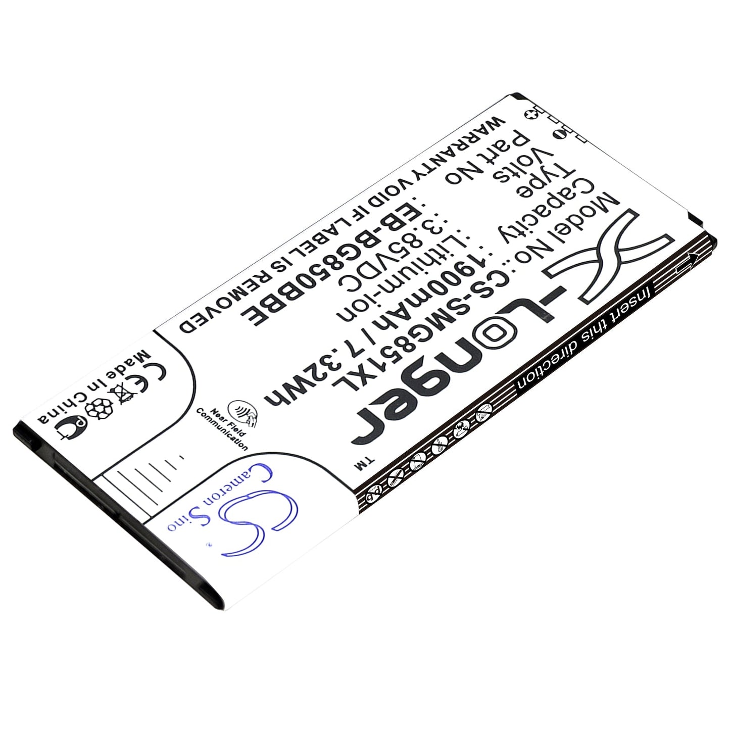 Replacement Battery for Samsung  Galaxy Alpha – Mobile, SmartPhone – 1900mAh / 7.32Wh / 3.85V