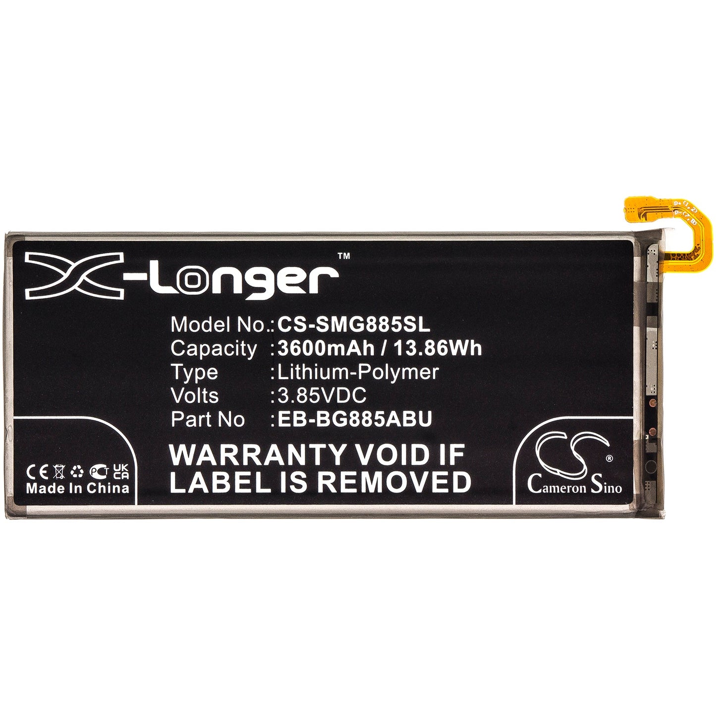 Replacement Battery for Samsung  Galaxy A8 Star – Mobile, SmartPhone – 3600mAh / 13.86Wh / 3.85V