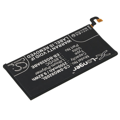 Replacement Battery for Samsung  Galaxy S6 – Mobile, SmartPhone – 2550mAh / 9.82Wh / 3.85V