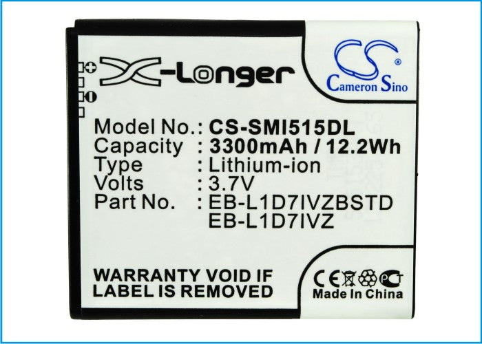 Replacement Battery for Samsung  SCH-I515 – Mobile, SmartPhone – 3300mAh / 12.21Wh / 3.7V