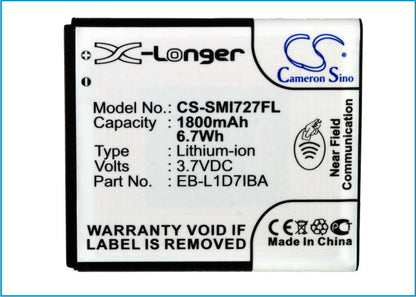 Replacement Battery for Samsung  Galaxy S Hercules – Mobile, SmartPhone – 1800mAh / 6.66Wh / 3.7V