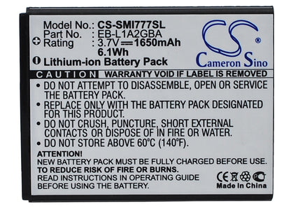Replacement Battery for AT&T  Galaxy S II – Mobile, SmartPhone – 1650mAh/6.1Wh / 3.7V