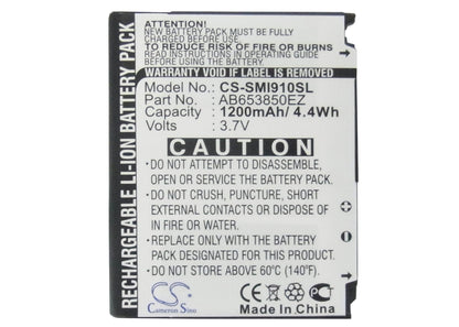 Replacement Battery for Verizon  Omnia i910 – Mobile, SmartPhone – 1200mAh / 3.7V