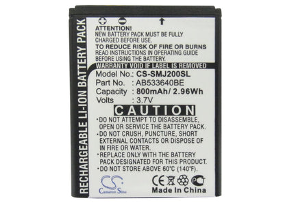 Replacement Battery for Samsung  SGH-J200 – Mobile, SmartPhone – 800mAh / 3.7V