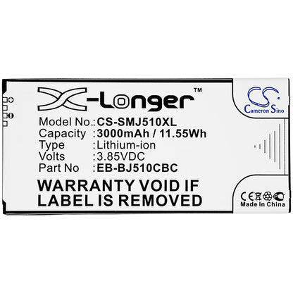 Replacement Battery for Samsung  Galaxy J5 2016 – Mobile, SmartPhone – 3000mAh / 11.55Wh / 3.85V
