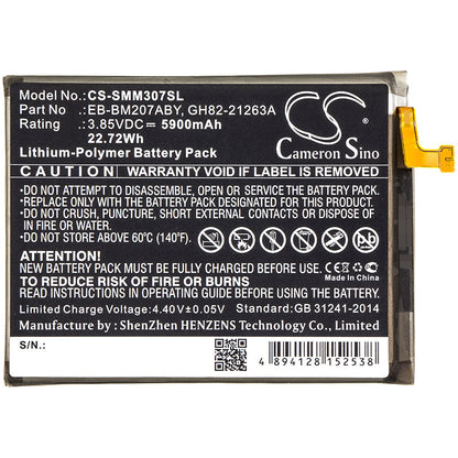 Replacement Battery for Samsung  Galaxy M30s – Mobile, SmartPhone – 5900mAh / 22.72Wh / 3.85V