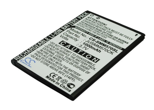 Replacement Battery for Samsung  Acclaim M920 – Mobile, SmartPhone – 1000mAh / 3.70Wh / 3.7V