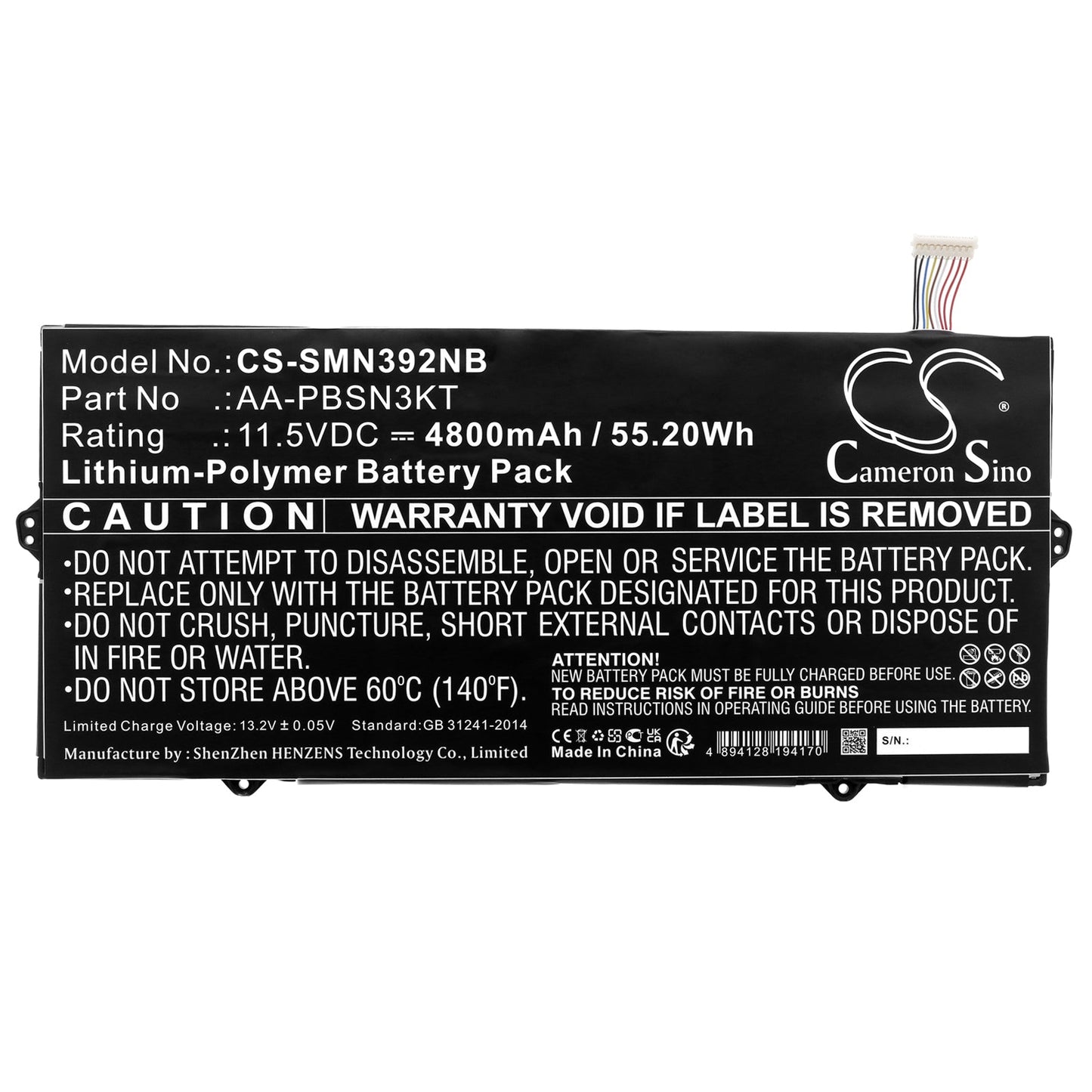 Replacement Battery for Samsung  730MBE – Notebook, Laptop – 4800mAh / 55.20Wh / 11.5V