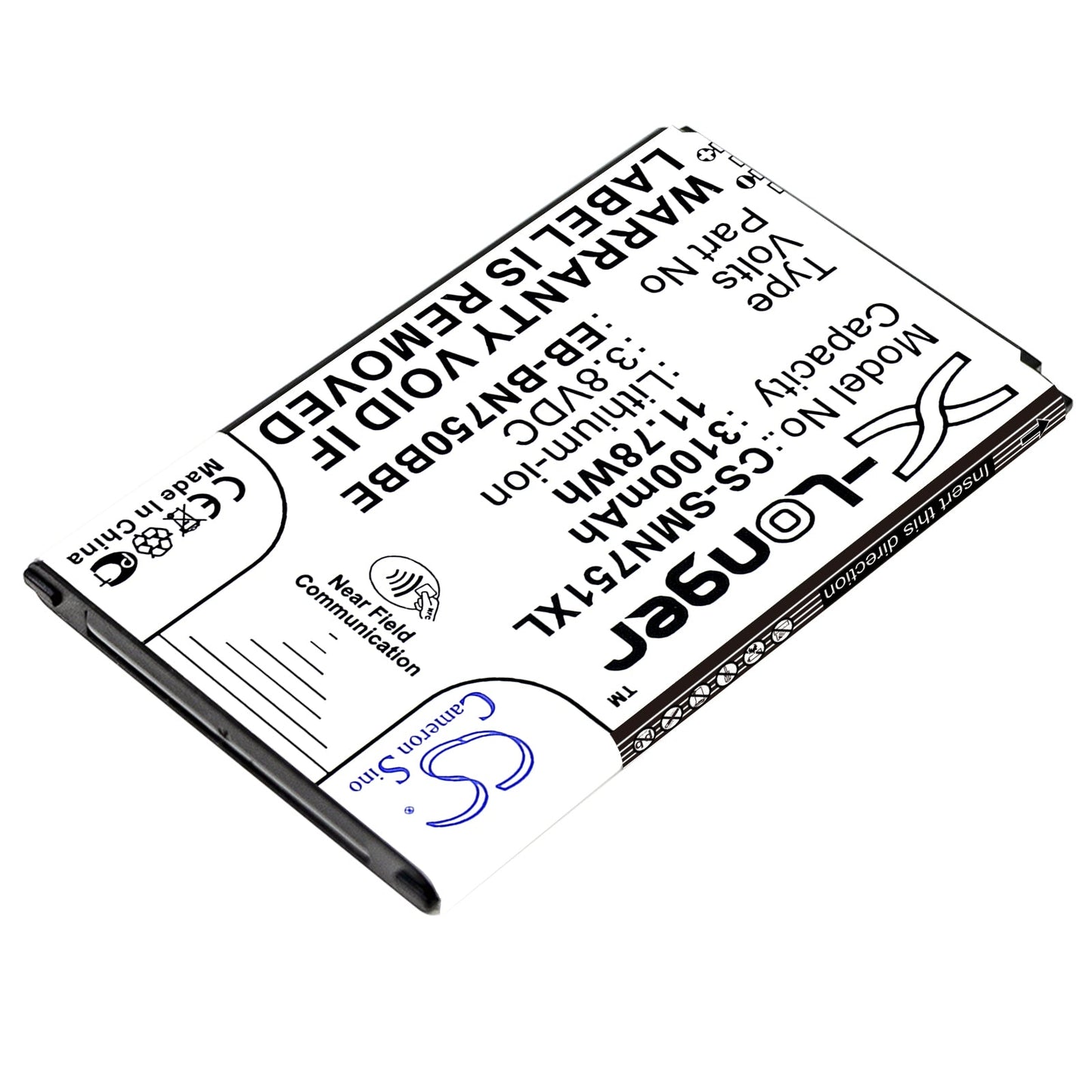 Replacement Battery for Samsung  Galaxy Note 3 Mini – Mobile, SmartPhone – 3100mAh / 11.78Wh / 3.8V