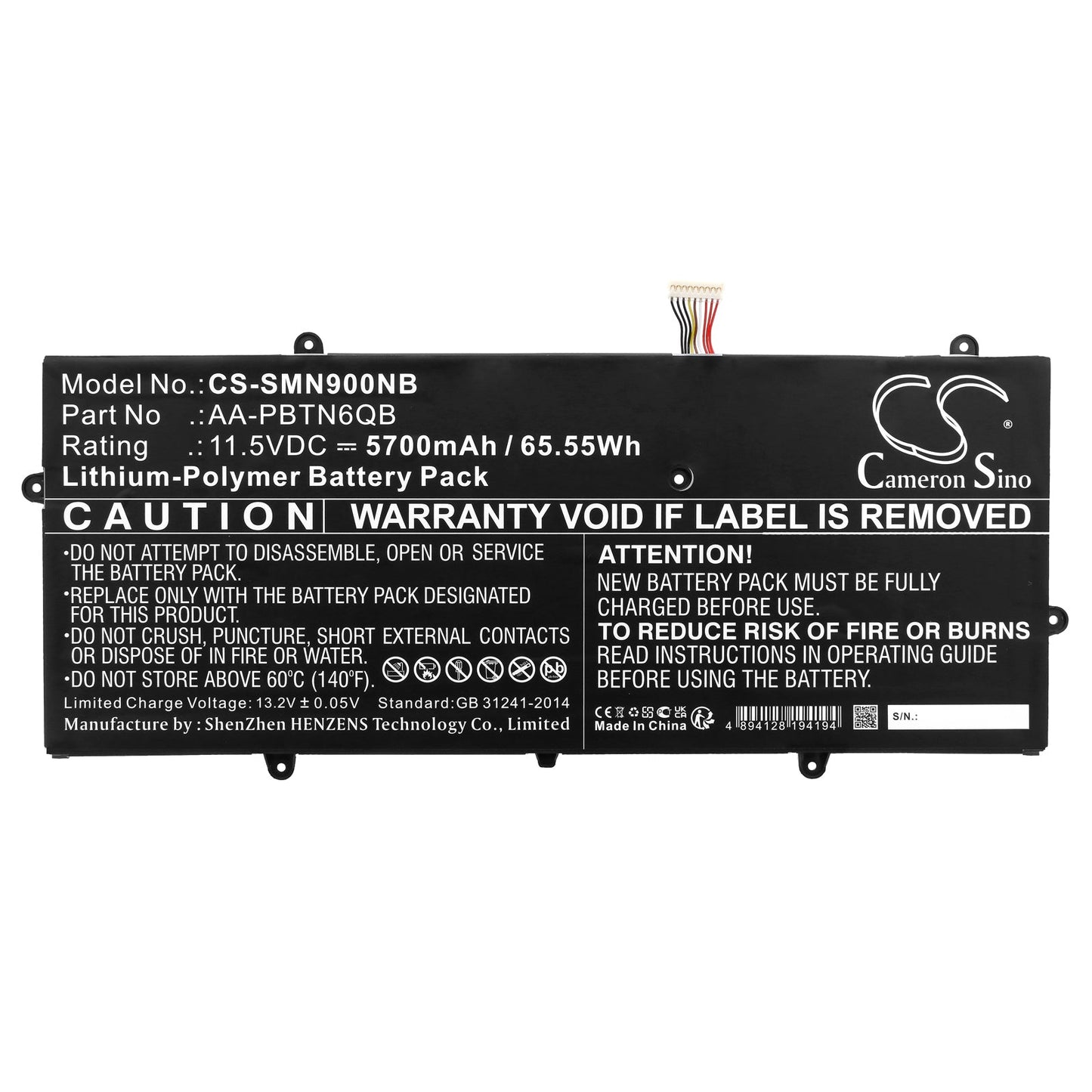 Replacement Battery for Samsung  Notebook 9 NP900X5N – Notebook, Laptop – 5700mAh / 65.55Wh / 11.5V