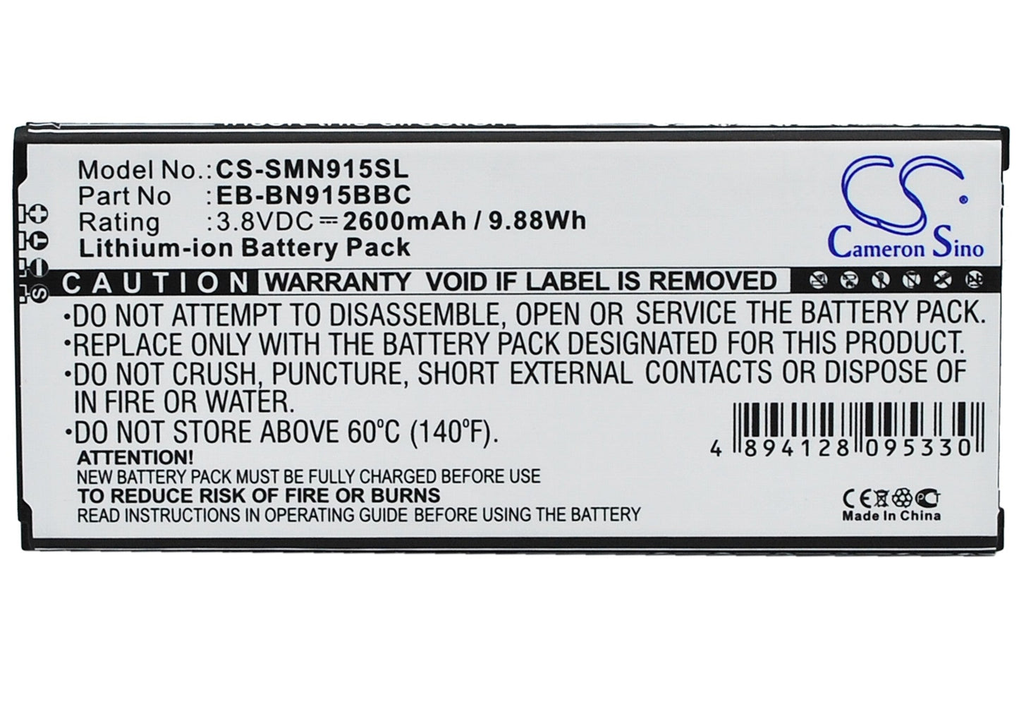 Replacement Battery for Samsung  Galaxy Note Edge – Mobile, SmartPhone – 2600mAh / 9.88Wh / 3.8V