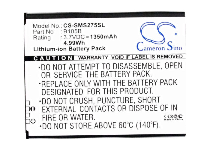 Replacement Battery for Samsung  Galaxy Ace 3 LTE – Mobile, SmartPhone – 1350mAh / 5.00Wh / 3.7V