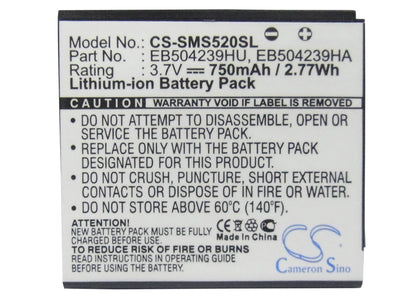 Replacement Battery for Samsung  GT-S5200 – Mobile, SmartPhone – 750mAh / 3.7V