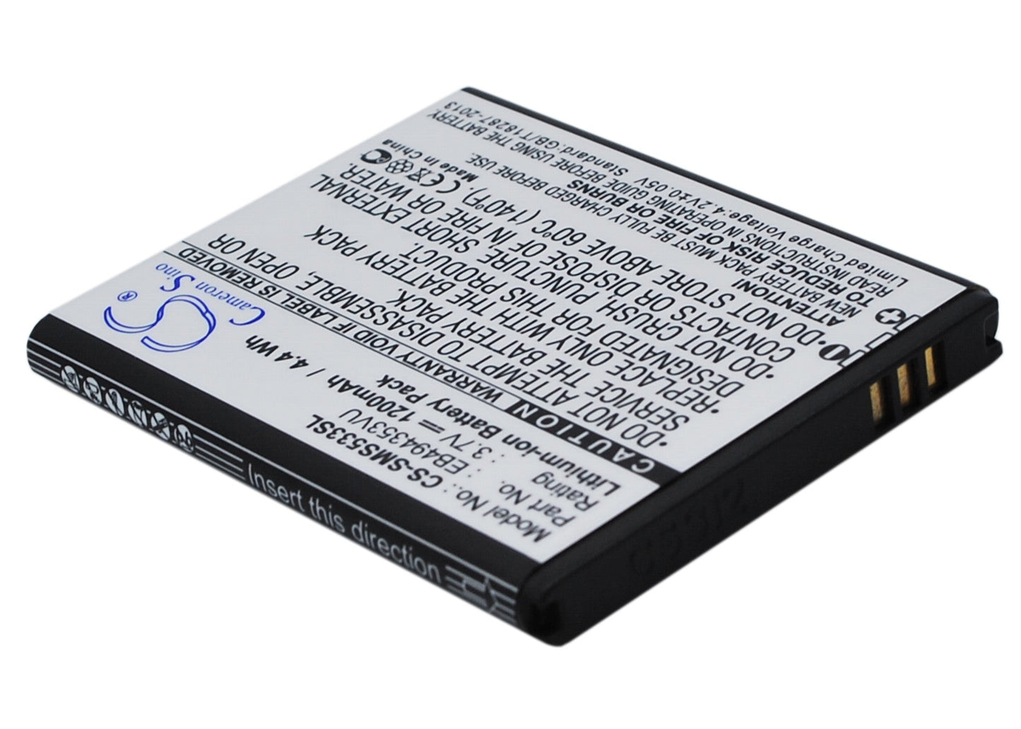 Replacement Battery for Samsung  Dart – Mobile, SmartPhone – 1200mAh / 4.44Wh / 3.7V
