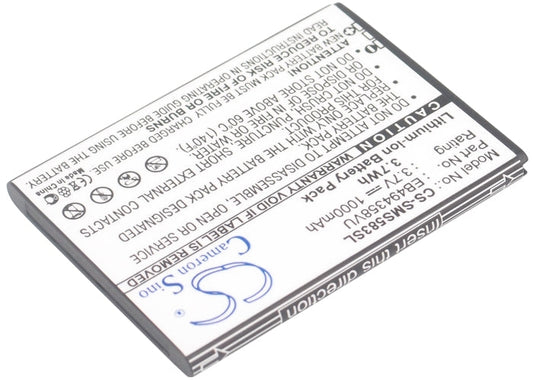 Replacement Battery for Samsung  Cooper – Mobile, SmartPhone – 1000mAh/3.7Wh / 3.7V