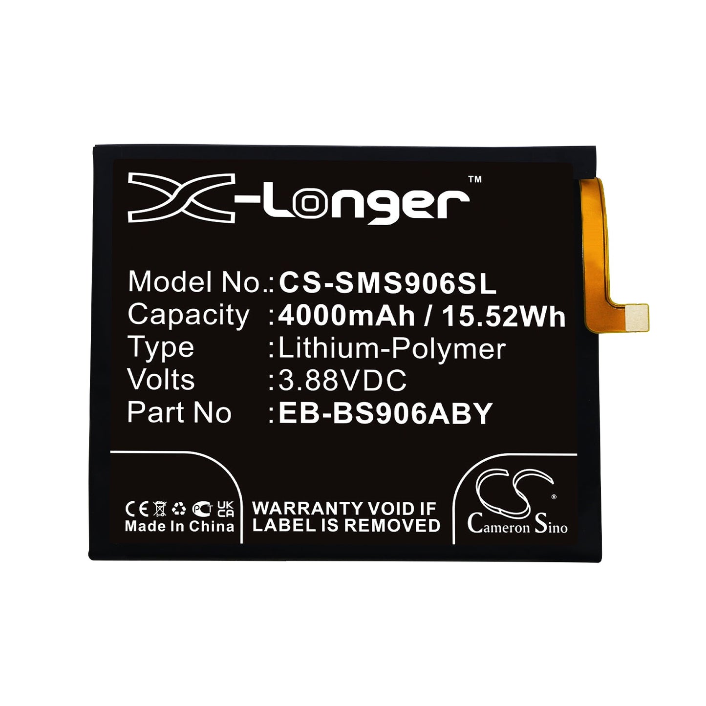 Replacement Battery for Samsung  Galaxy S22 Plus 5G – Mobile, SmartPhone – 4000mAh / 15.52Wh / 3.88V
