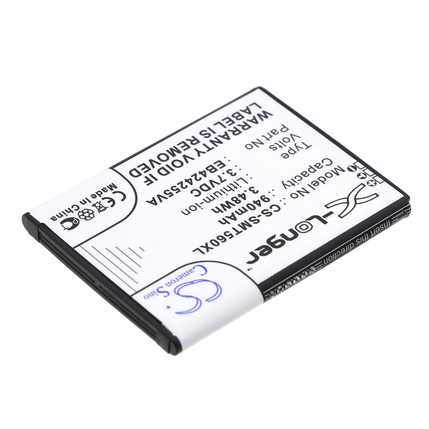 Replacement Battery for Samsung  Ch – Mobile, SmartPhone – 940mAh / 3.48Wh / 3.7V