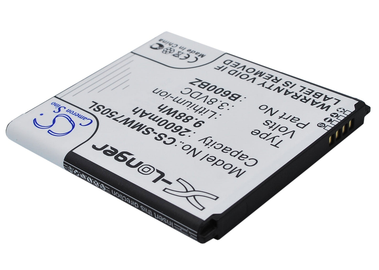 Replacement Battery for Verizon  SM-W750V – Mobile, SmartPhone – 2600mAh / 9.88Wh / 3.8V