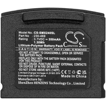 Replacement Battery for Unisar  DH900 TV Listening – Wireless Headset – 350mAh / 1.30Wh / 3.7V
