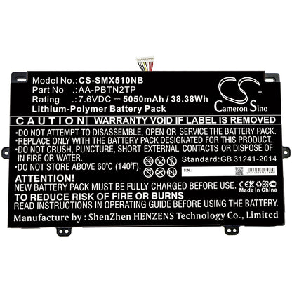 Replacement Battery for Samsung  XE510C24 – Notebook, Laptop – 5050mAh / 38.38Wh / 7.6V