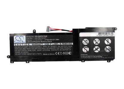 Replacement Battery for Samsung  Ativ Book 6 – Notebook, Laptop – 3750mAh / 57.0Wh / 15.2V