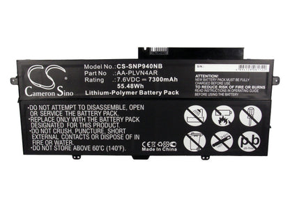 Replacement Battery for Samsung  Ativ Book 9 Plus – Notebook, Laptop – 7300mAh / 55.48Wh / 7.6V