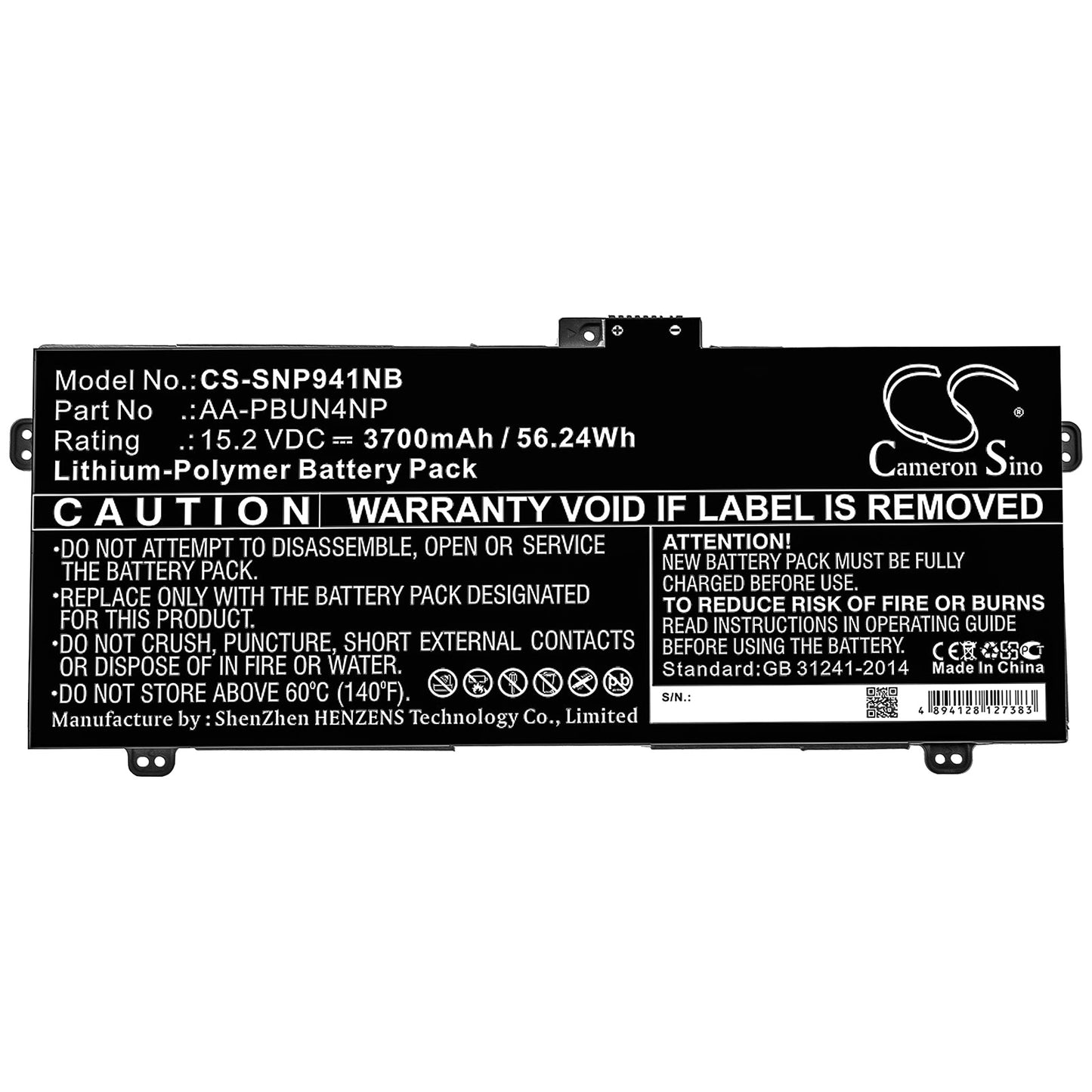 Replacement Battery for Samsung  ATIV Book 9 Pro – Notebook, Laptop – 3700mAh / 56.24Wh / 15.2V