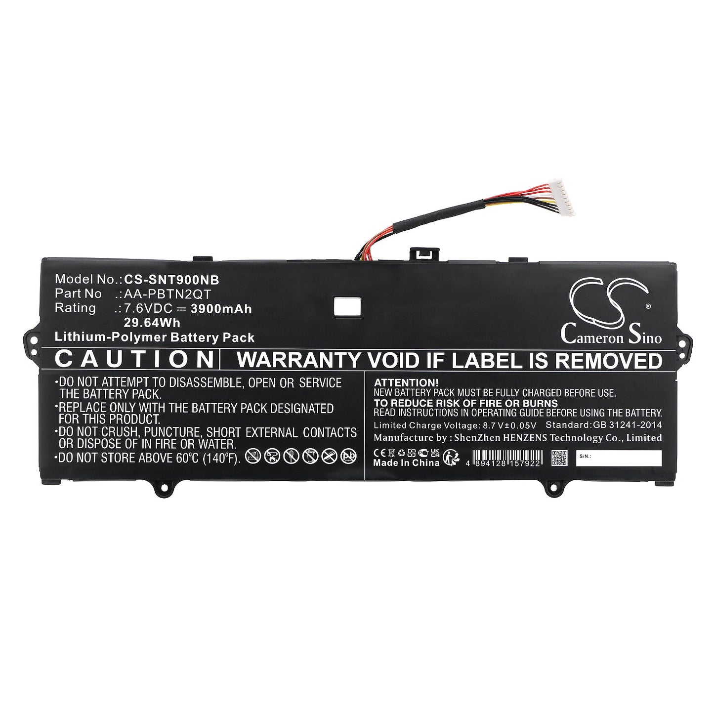 Replacement Battery for Samsung  900X3N-K03 – Notebook, Laptop – 3900mAh / 29.64Wh / 7.6V