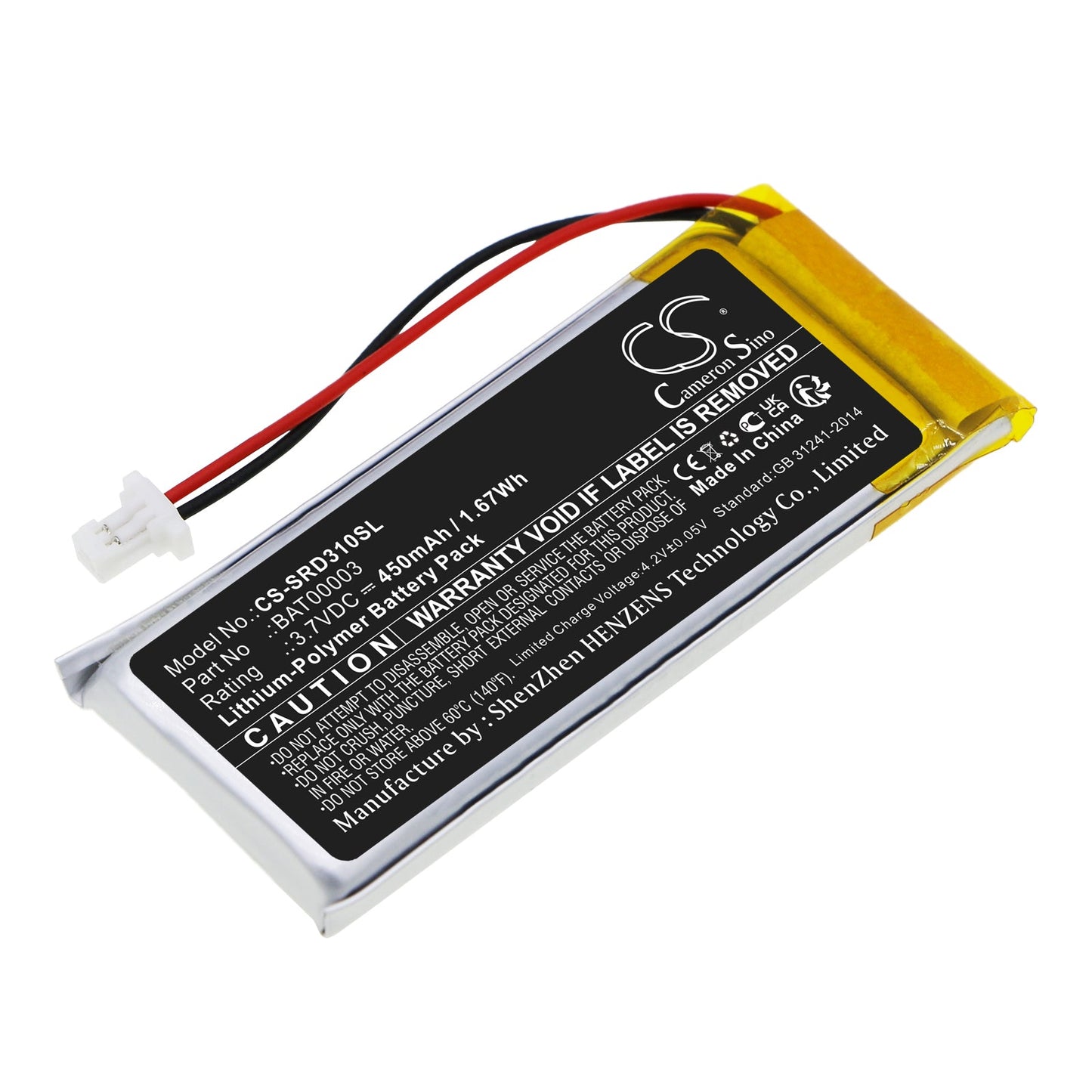 Replacement Battery for Cardo  Q1 – Wireless Headset – 450mAh / 1.67Wh / 3.7V