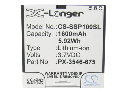 Replacement Battery for Simvalley  SP-100 – Mobile, SmartPhone – 1600mAh / 5.92Wh / 3.7V