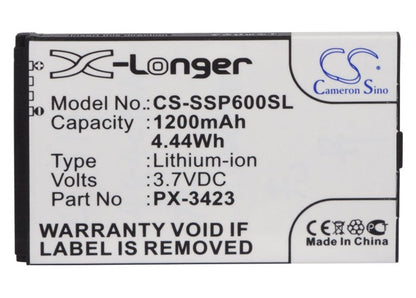 Replacement Battery for Simvalley  SP-40 – Mobile, SmartPhone – 1200mAh / 4.44Wh / 3.7V