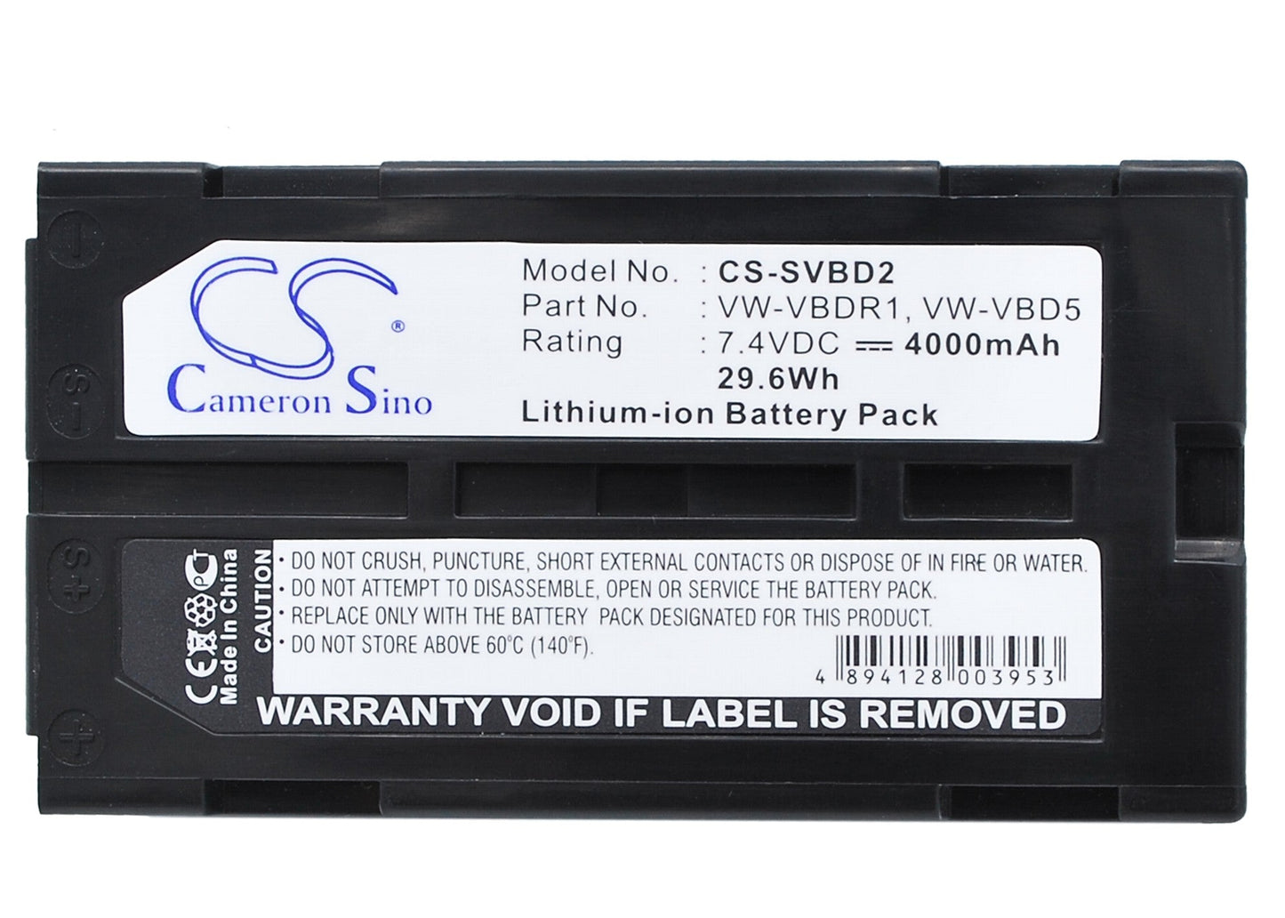 Replacement Battery for Panasonic  AG-BP15P – Camera – 4000mAh / 29.60Wh / 7.4V