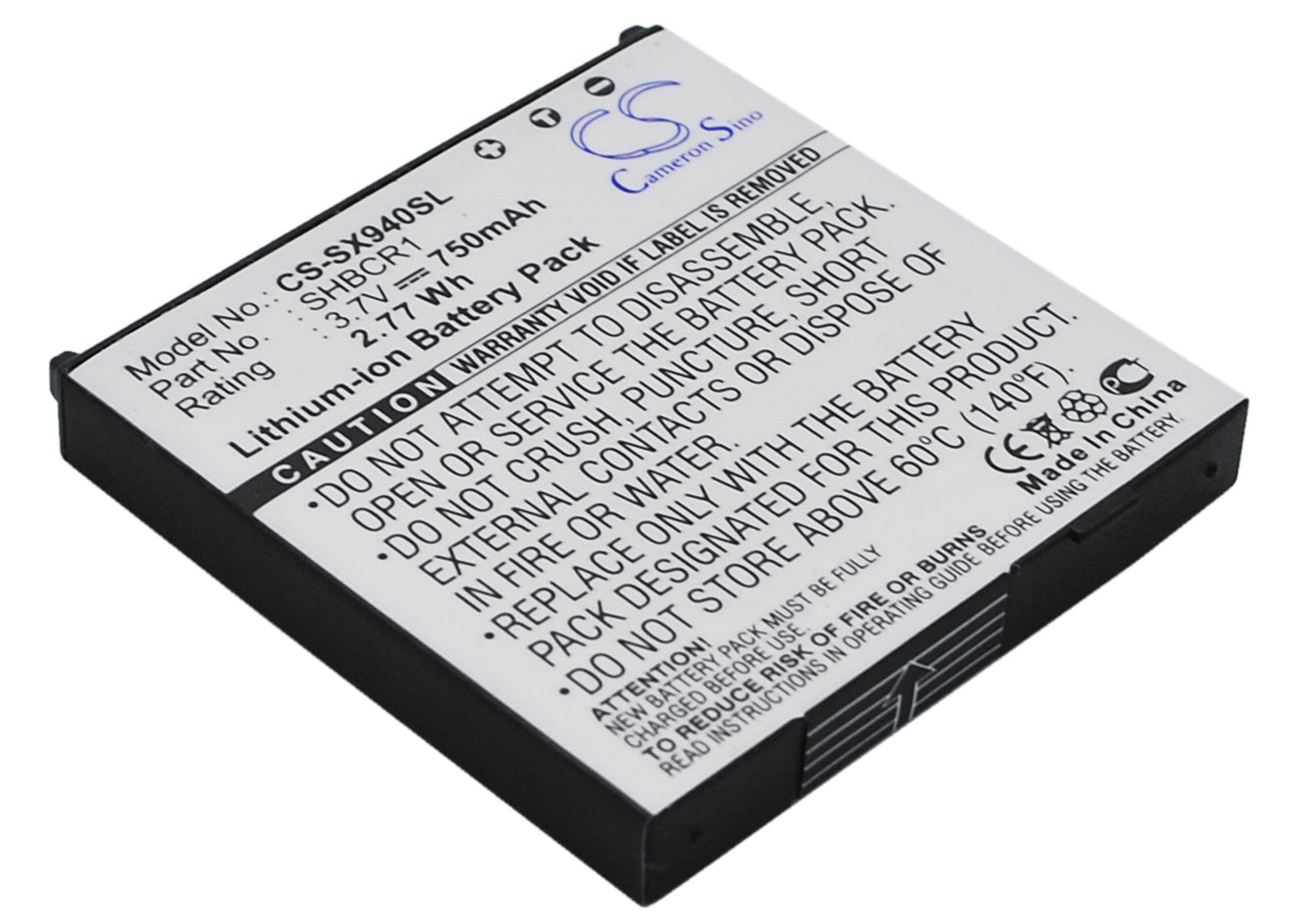 Replacement Battery for SoftBank  940SH – Mobile, SmartPhone – 750mAh / 3.7V