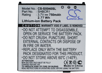 Replacement Battery for SoftBank  940SH – Mobile, SmartPhone – 750mAh / 3.7V