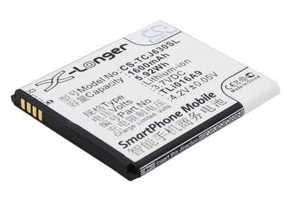 Replacement Battery for TCL  J600T – Mobile, SmartPhone – 1600mAh / 5.92Wh / 3.7V