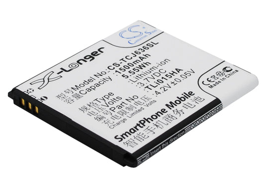 Replacement Battery for TCL  J636D – Mobile, SmartPhone – 1500mAh / 5.55Wh / 3.7V