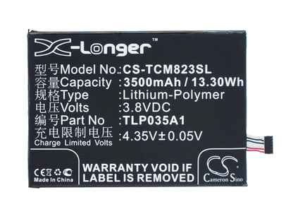 Replacement Battery for TCL  M823 – Mobile, SmartPhone – 3500mAh / 13.30Wh / 3.8V